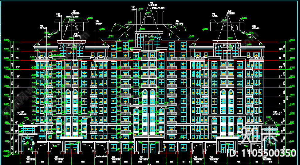 全套高层住宅楼cad施工图施工图下载【ID:1105500350】