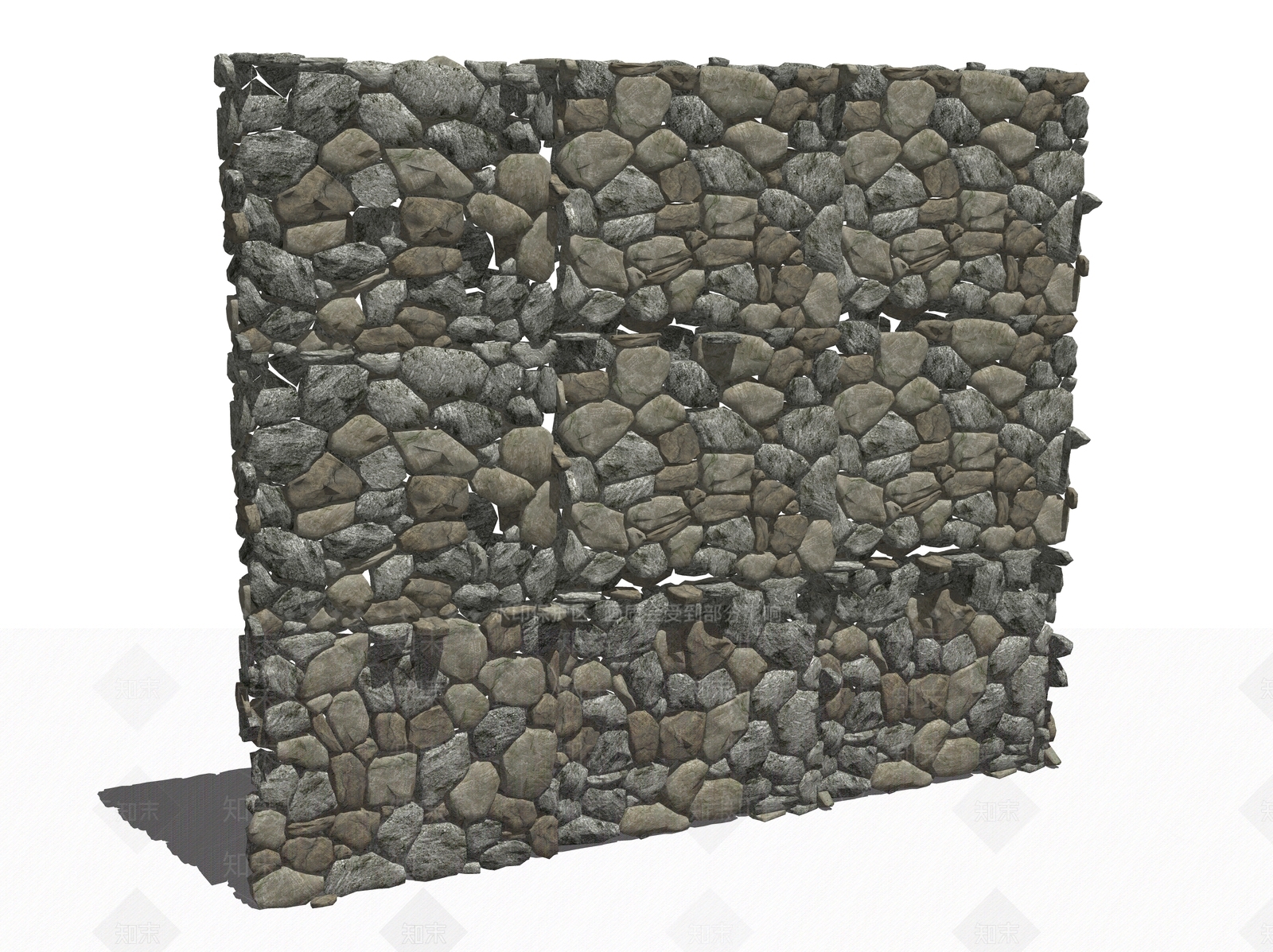 现代石头墙SU模型下载【ID:1105500731】
