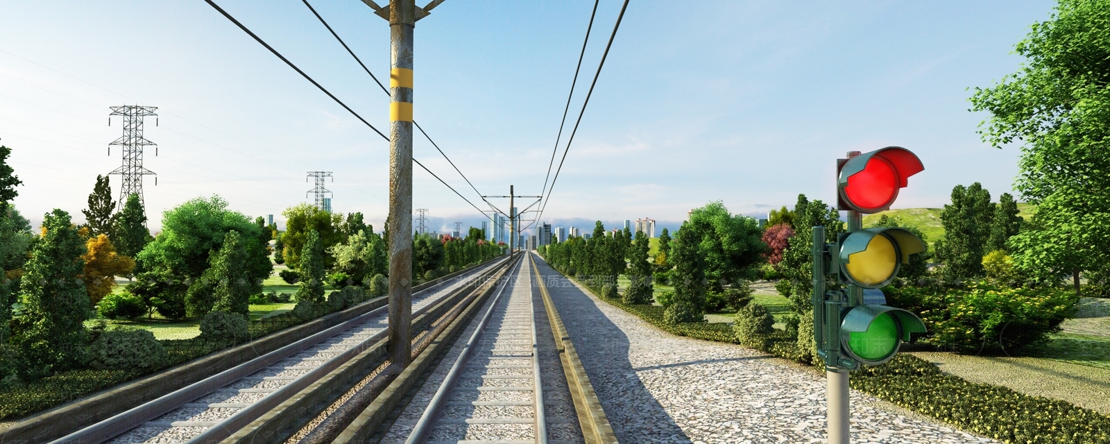 现代火车铁轨3D模型下载【ID:1105503157】