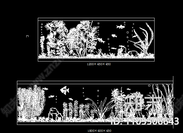 cad水族箱素材图施工图下载【ID:1105506643】