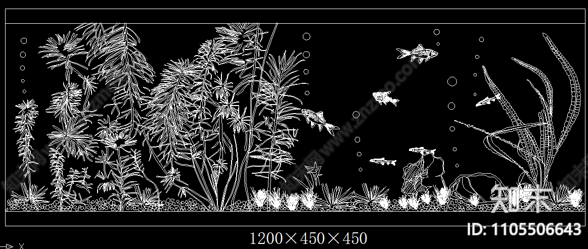 cad水族箱素材图施工图下载【ID:1105506643】