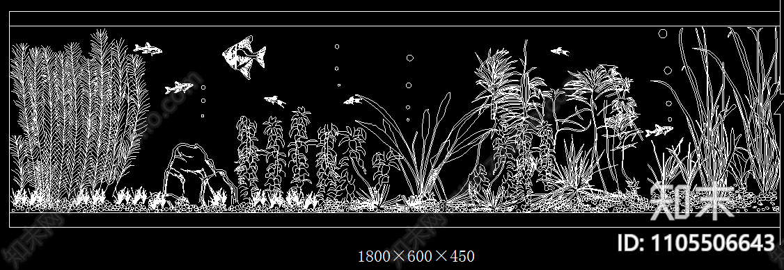 cad水族箱素材图施工图下载【ID:1105506643】
