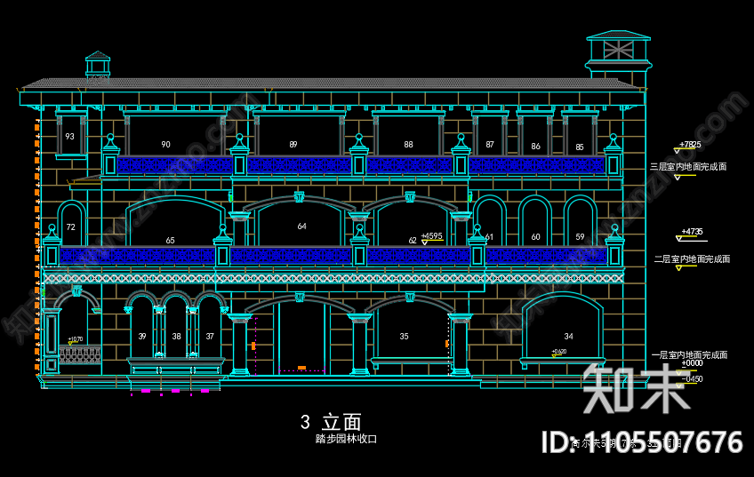 南京高尔夫别墅外墙石材干挂施工图下载【ID:1105507676】