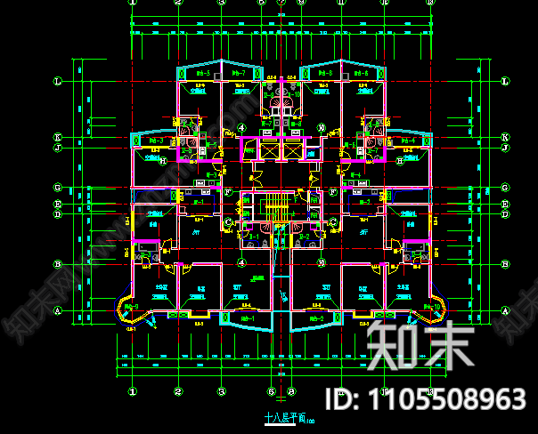 某高层单身公寓cad图纸施工图下载【ID:1105508963】