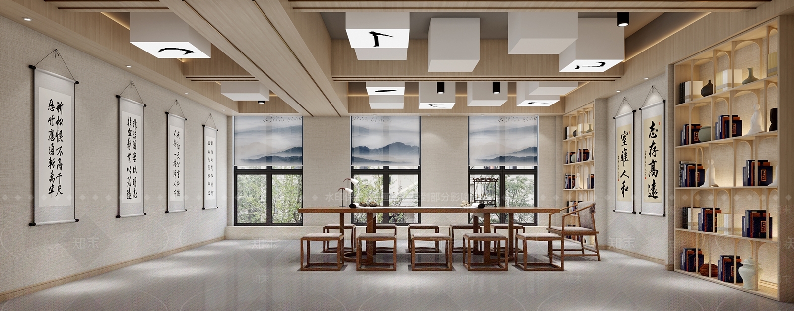 新中式休息区3D模型下载【ID:1222068280】