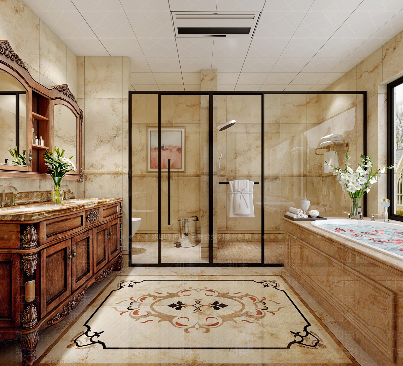欧式古典卫生间3D模型下载【ID:1105512679】