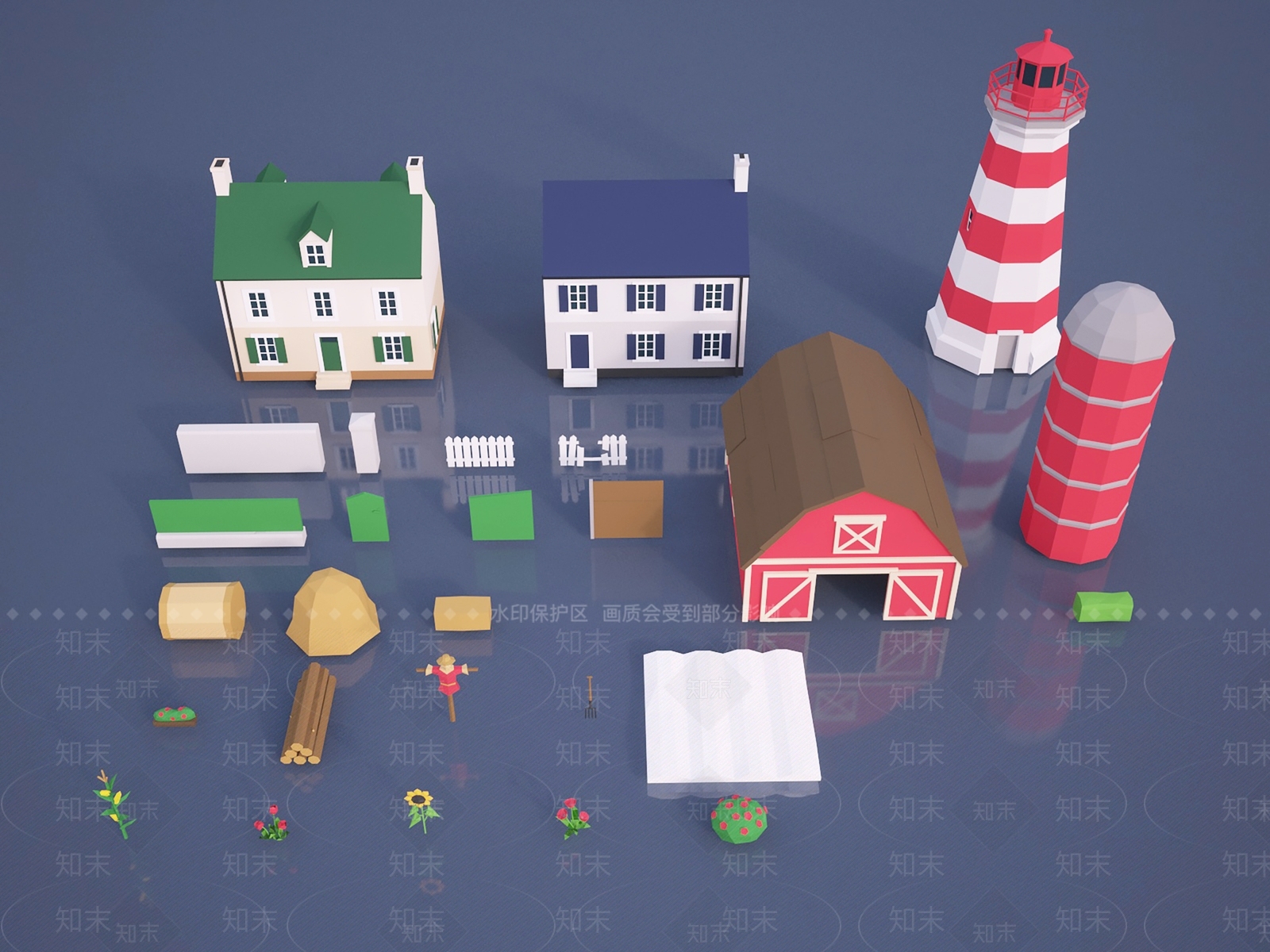 现代建筑外观卡通房屋3D模型下载【ID:1105517887】