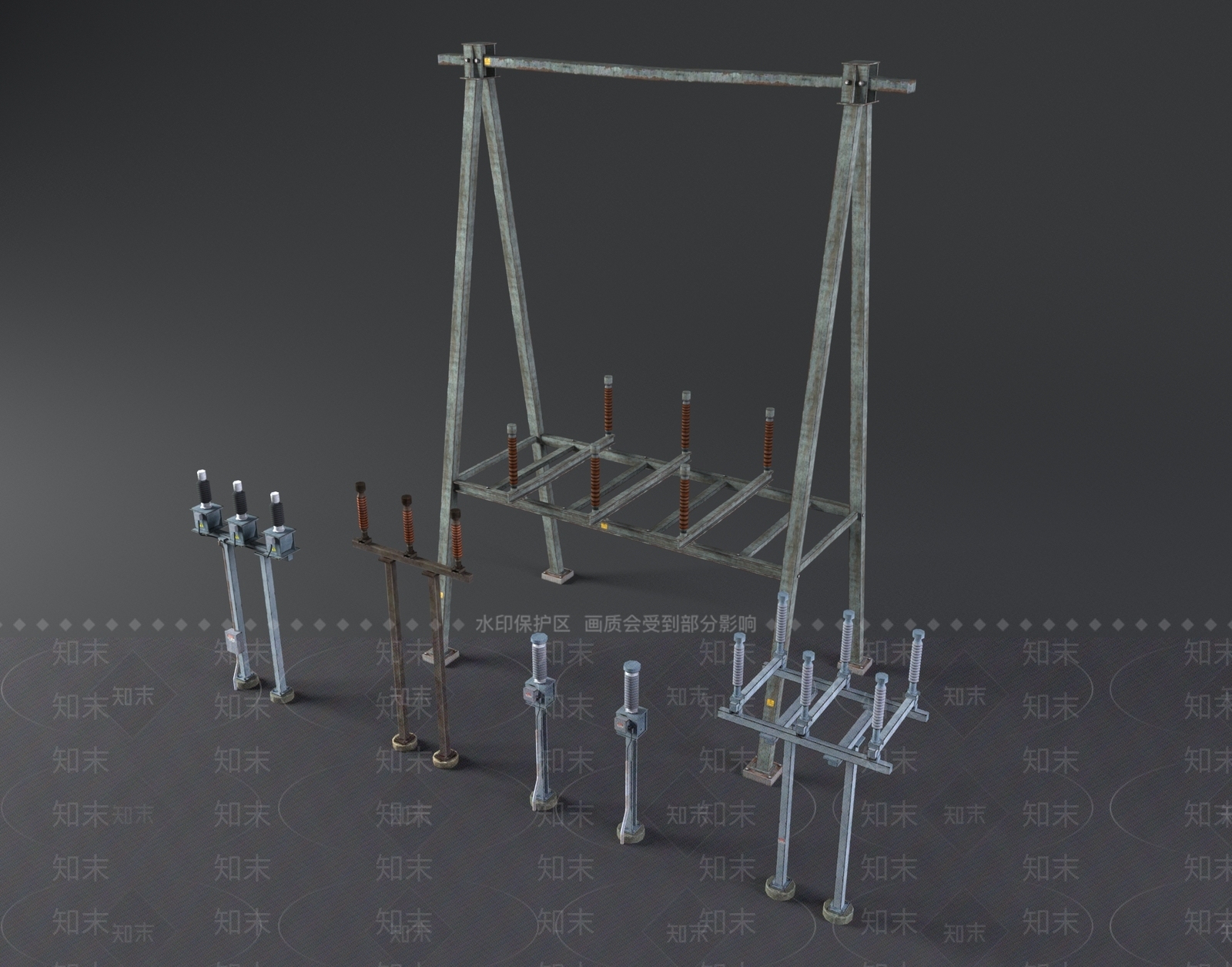 工业风电塔3D模型下载【ID:1105520799】