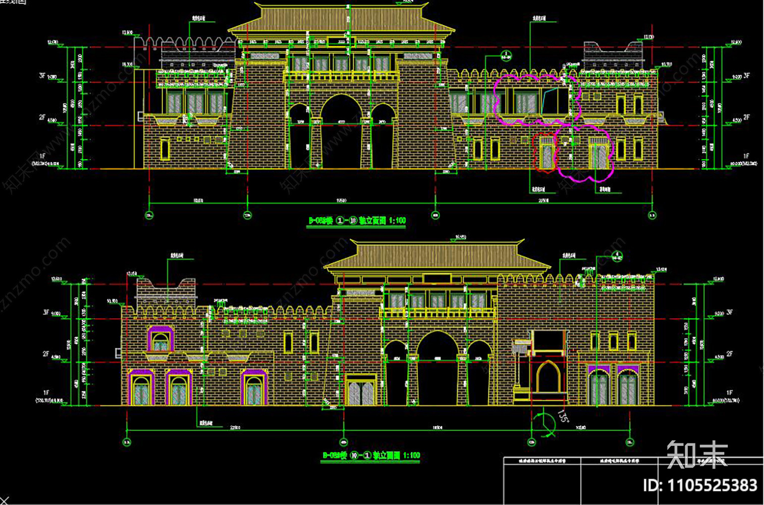 城门CAD施工图下载【ID:1105525383】