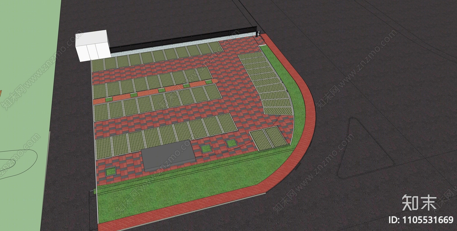 现代停车场SU模型下载【ID:1105531669】