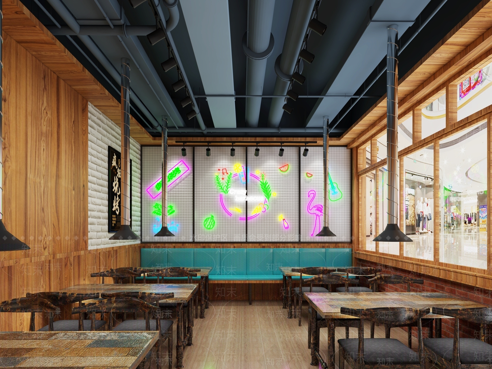 工业风烧烤店3D模型下载【ID:1105533633】