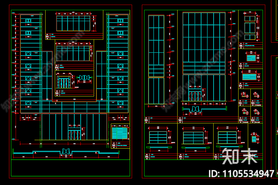 门窗cad施工图下载【ID:1105534947】