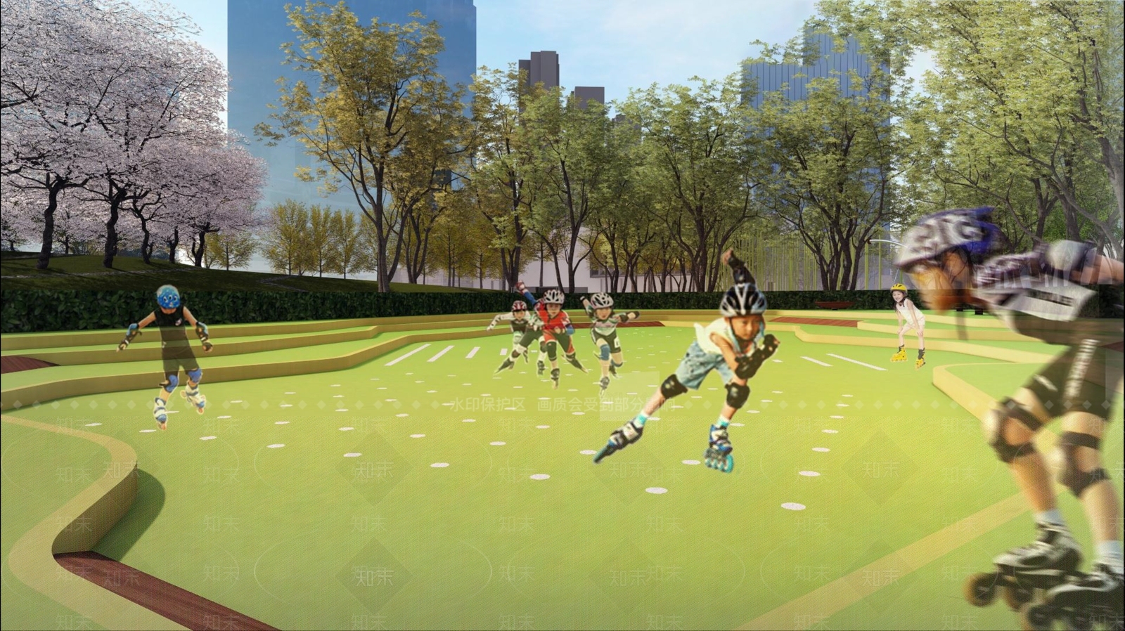 现代公园景观SU模型下载【ID:1105537415】