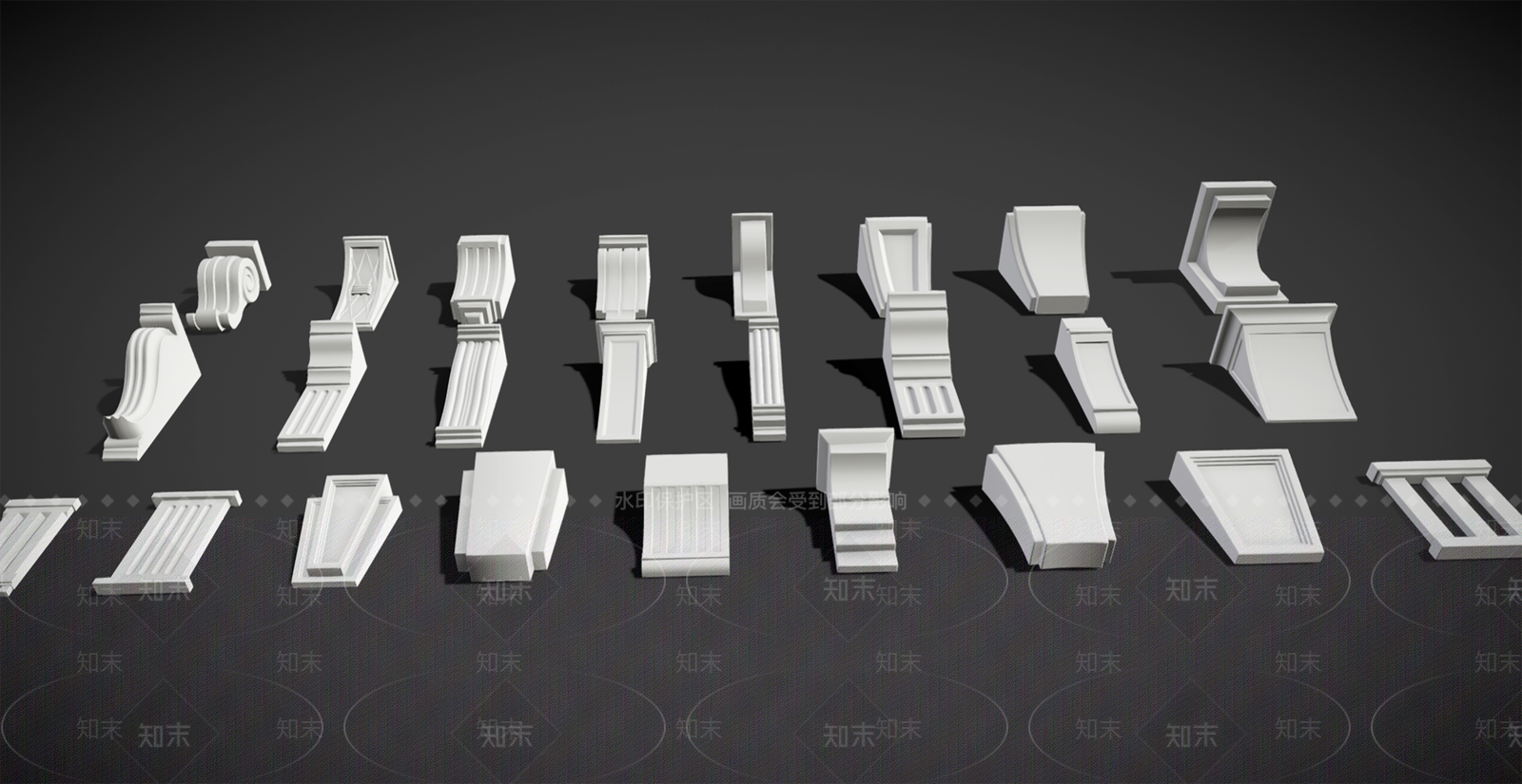 现代石膏阴阳角线3D模型下载【ID:1105541415】