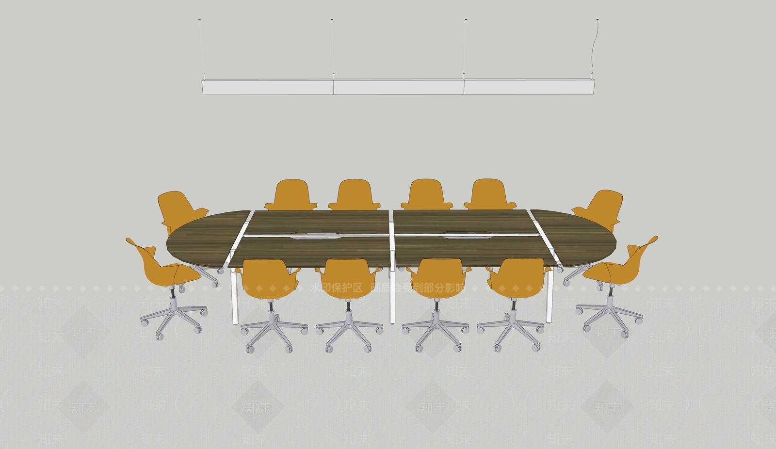 现代会议桌椅SU模型下载【ID:1105544387】