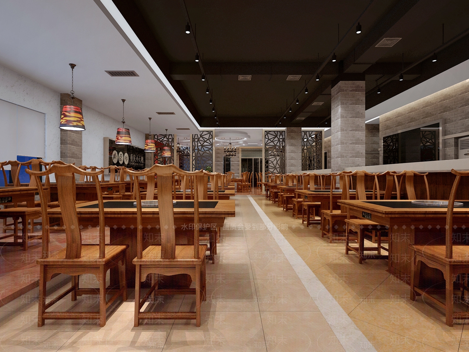 现代火锅店3D模型下载【ID:1105544349】