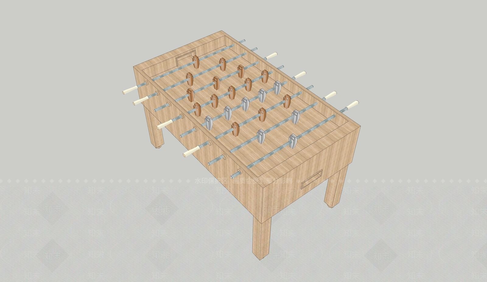 现代双人足球桌SU模型下载【ID:1105545243】