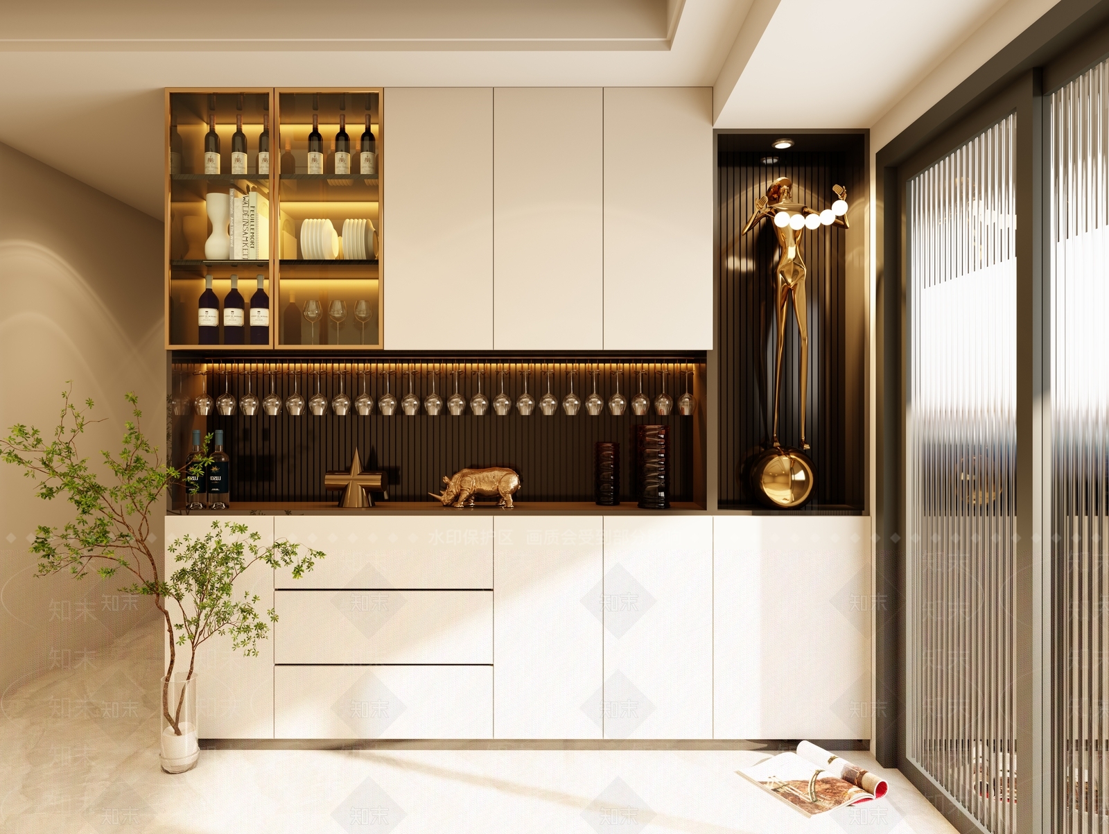 现代酒柜3D模型下载【ID:1105546723】