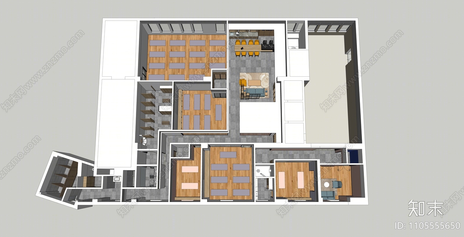 现代SPA会所SU模型下载【ID:1105555650】