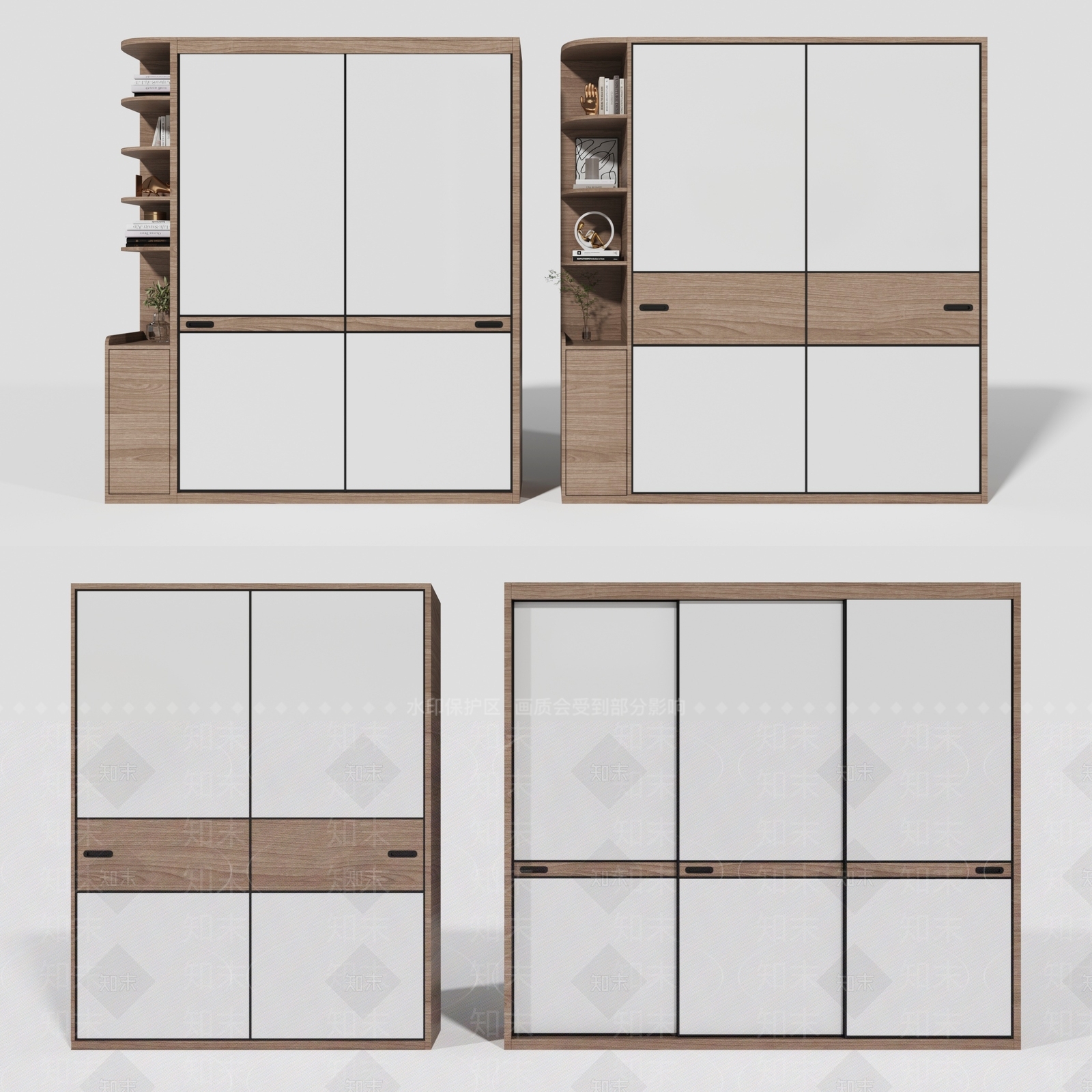 现代推拉门衣柜SU模型下载【ID:1105558069】