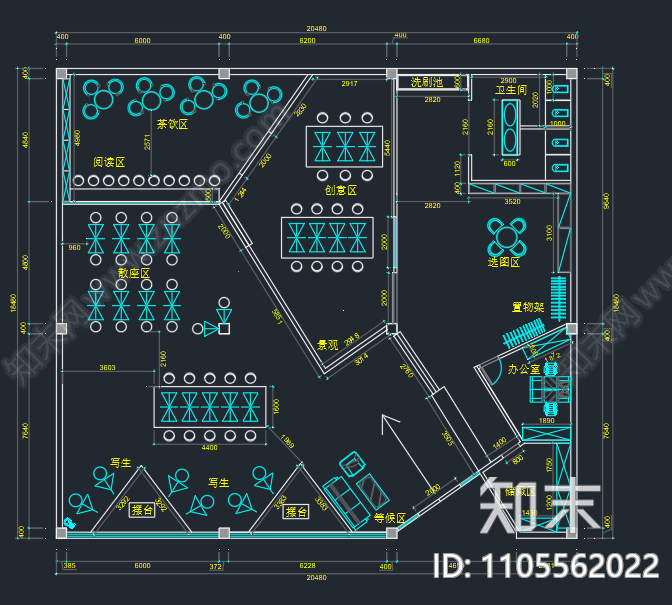 画室cad施工图下载【ID:1105562022】