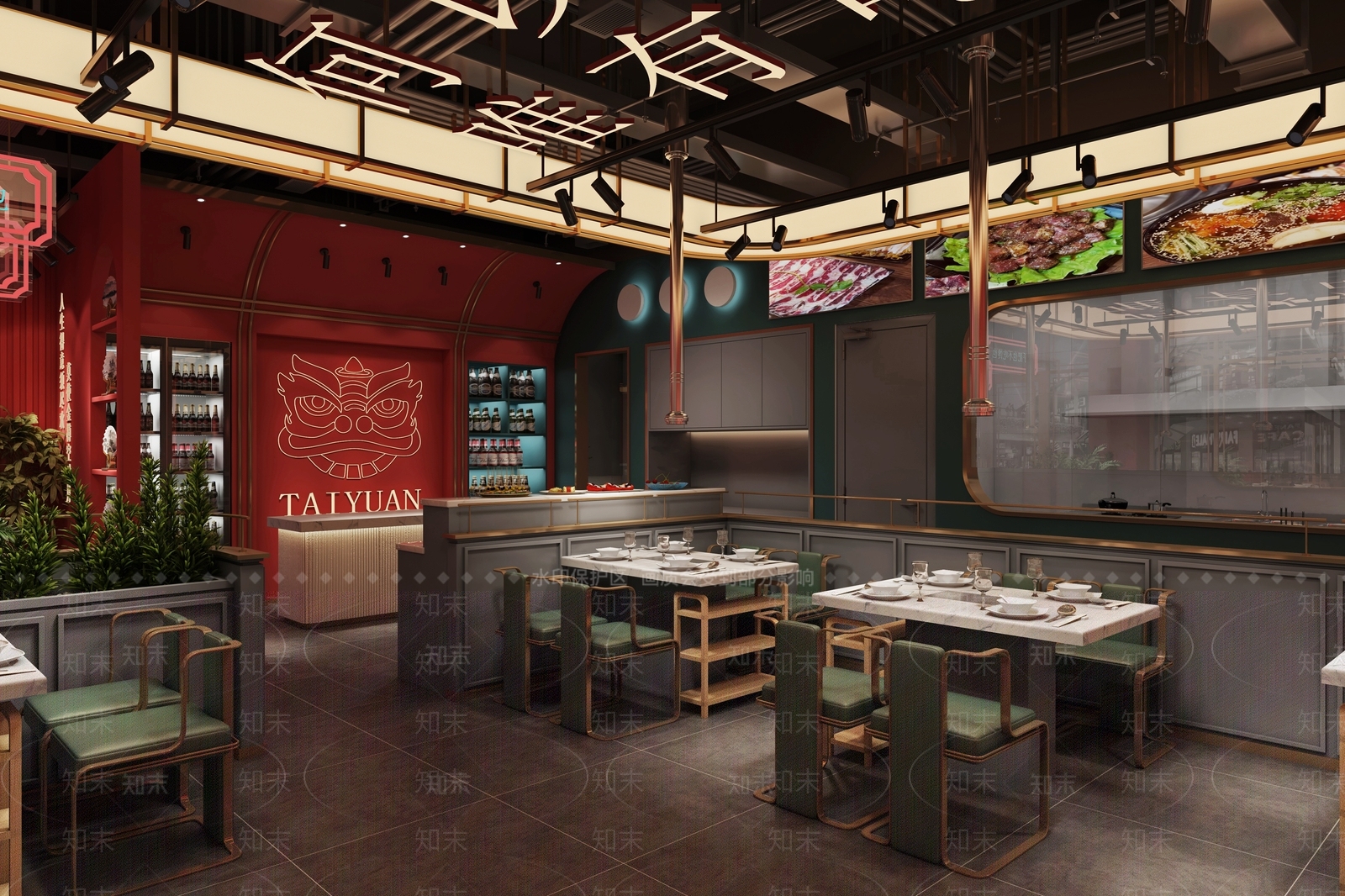 现代火锅店3D模型下载【ID:1105565536】
