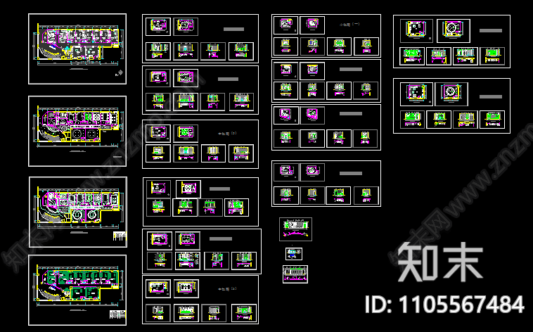 KTV包厢装修cad施工图下载【ID:1105567484】