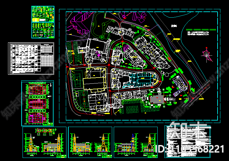 教堂全套建筑设计及规划cad施工图下载【ID:1105568221】