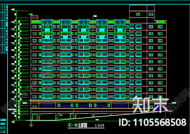 学生宿舍楼CAD图纸施工图下载【ID:1105568508】