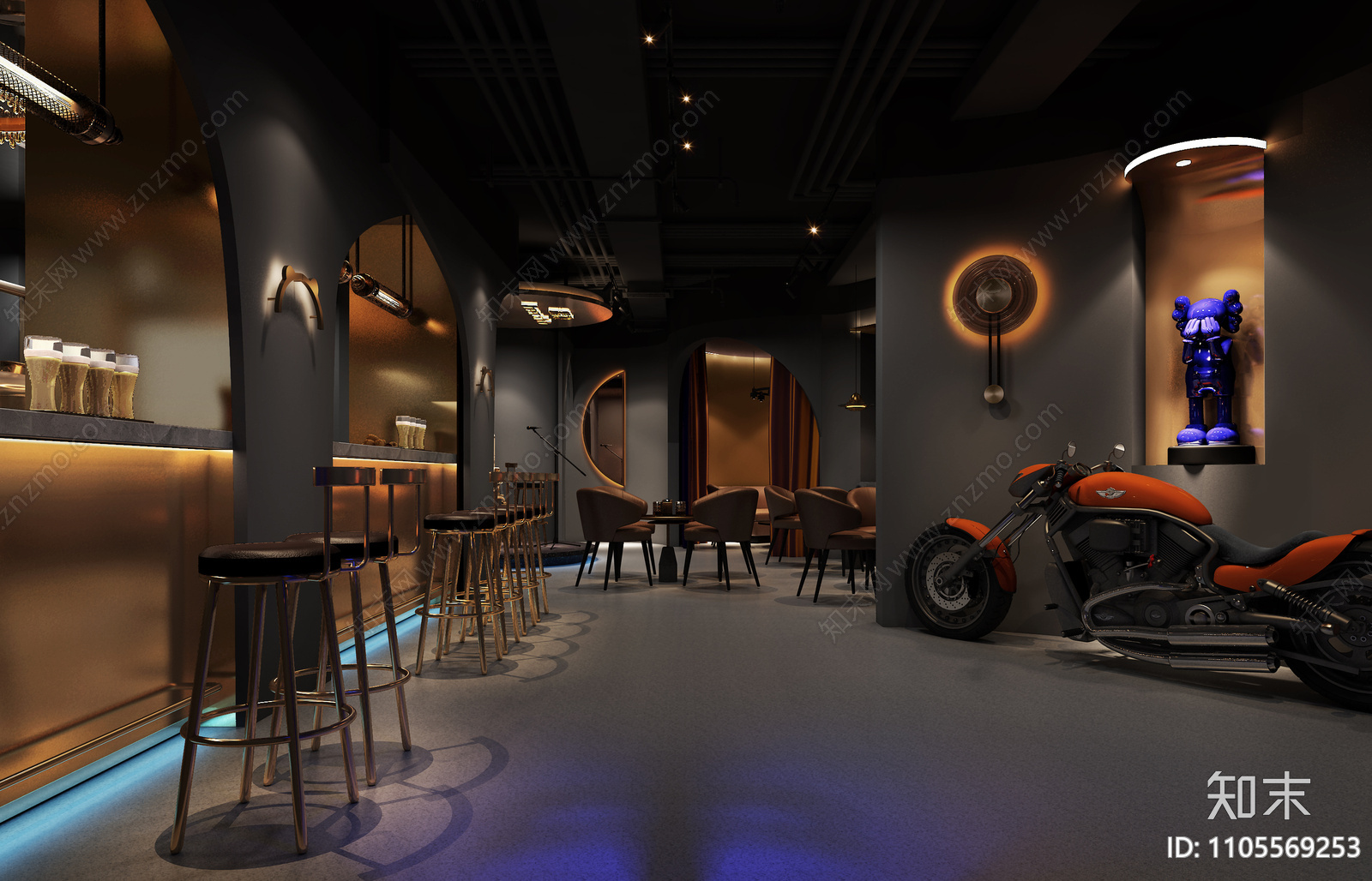 休闲餐饮空间设计cad施工图下载【ID:1105569253】