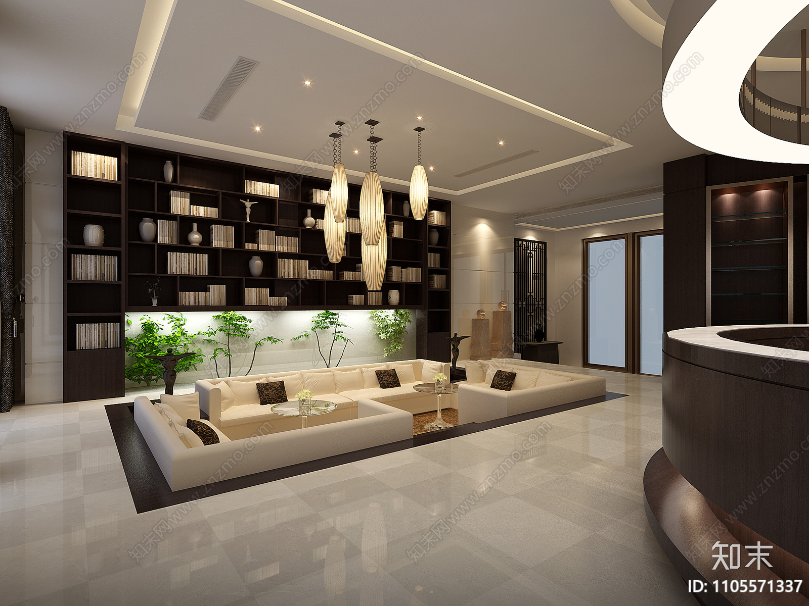 酒店大堂cad施工图下载【ID:1105571337】