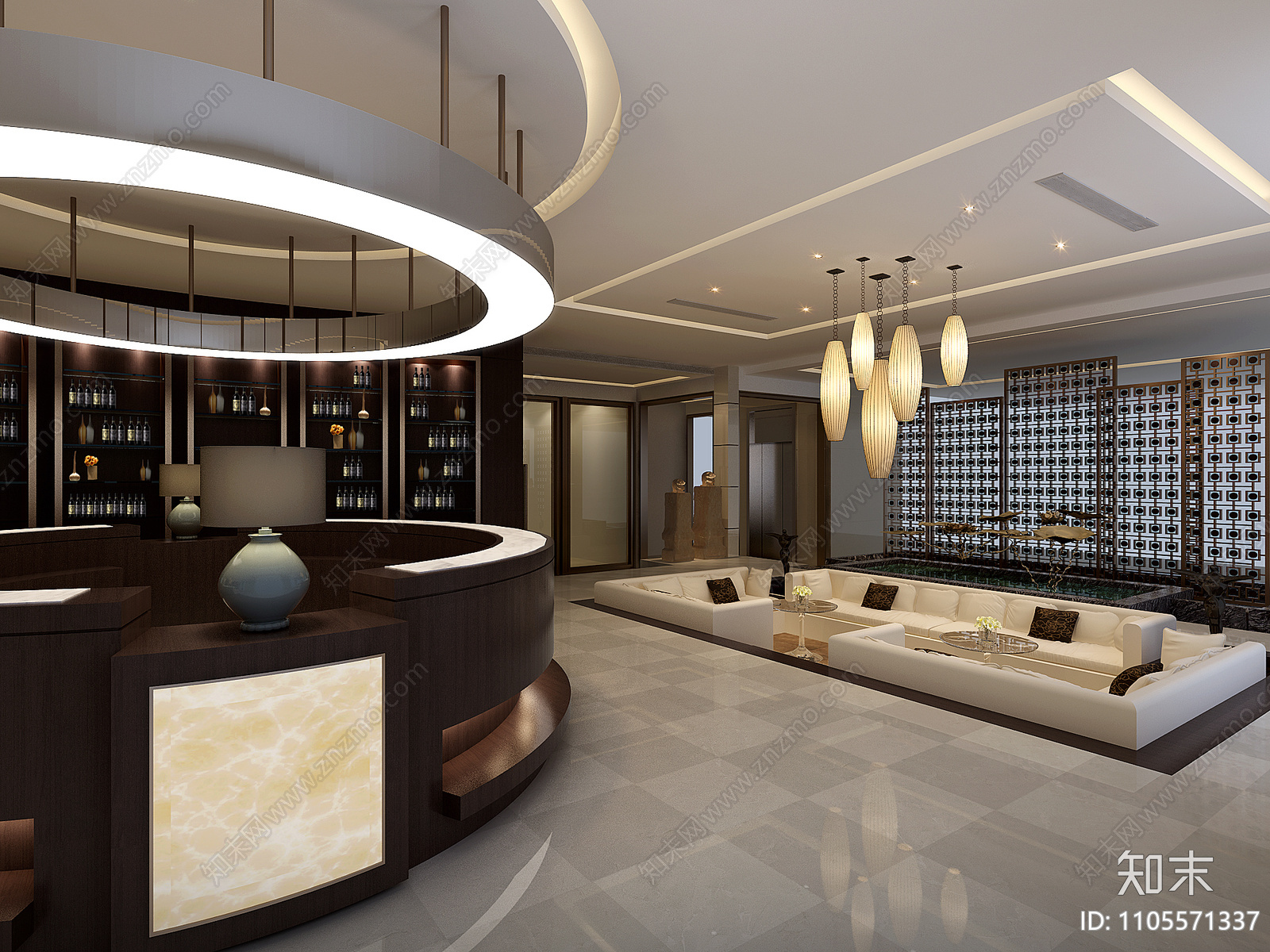 酒店大堂cad施工图下载【ID:1105571337】