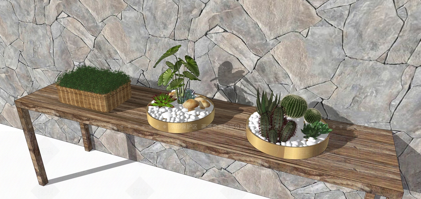 北欧风格盆栽植物SU模型下载【ID:1105574278】