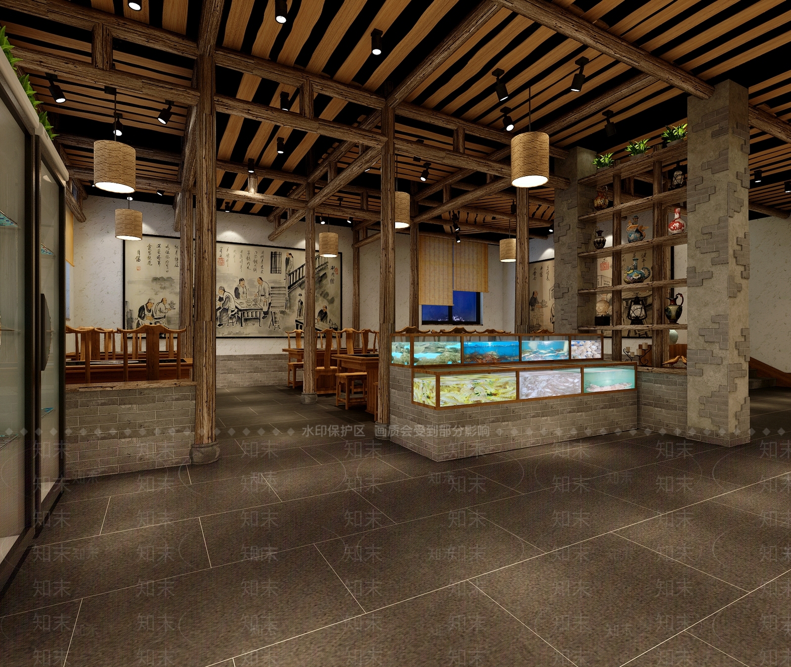 中式火锅店3D模型下载【ID:1105574734】