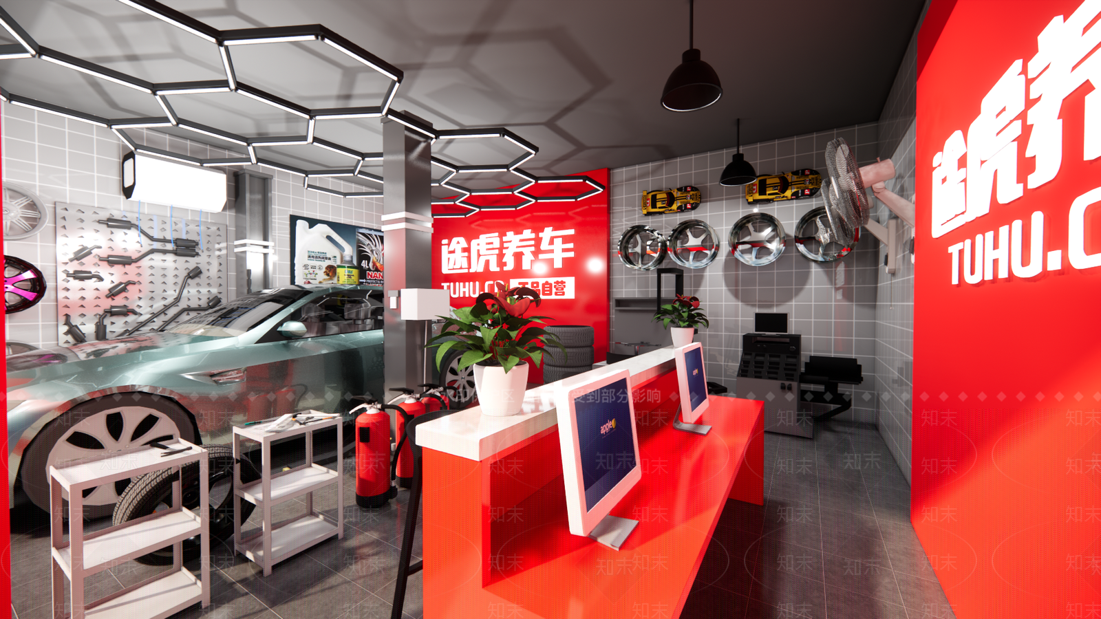 现代汽车修理店SU模型下载【ID:1105584301】