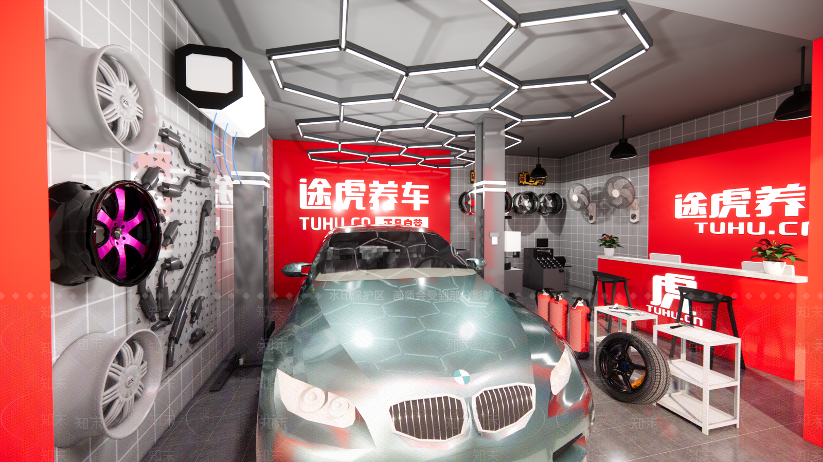 现代汽车修理店SU模型下载【ID:1105584301】