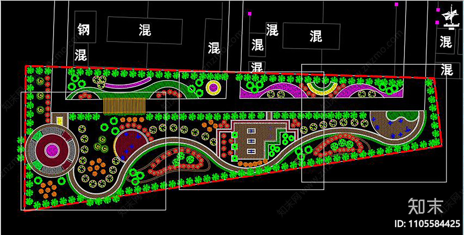 某村景观规划CAD施工图下载【ID:1105584425】