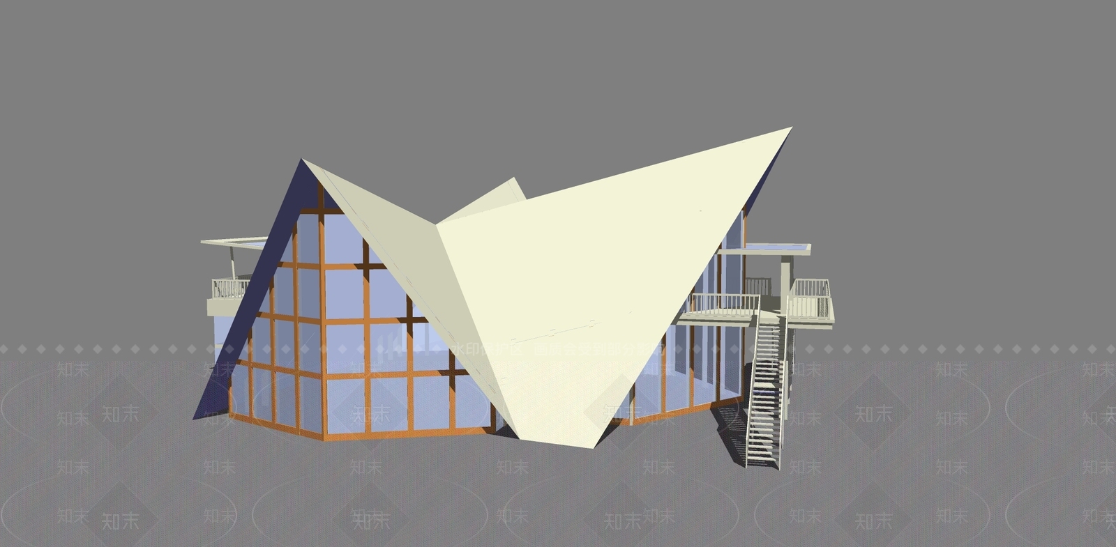 现代风格建筑SU模型下载【ID:1105584517】