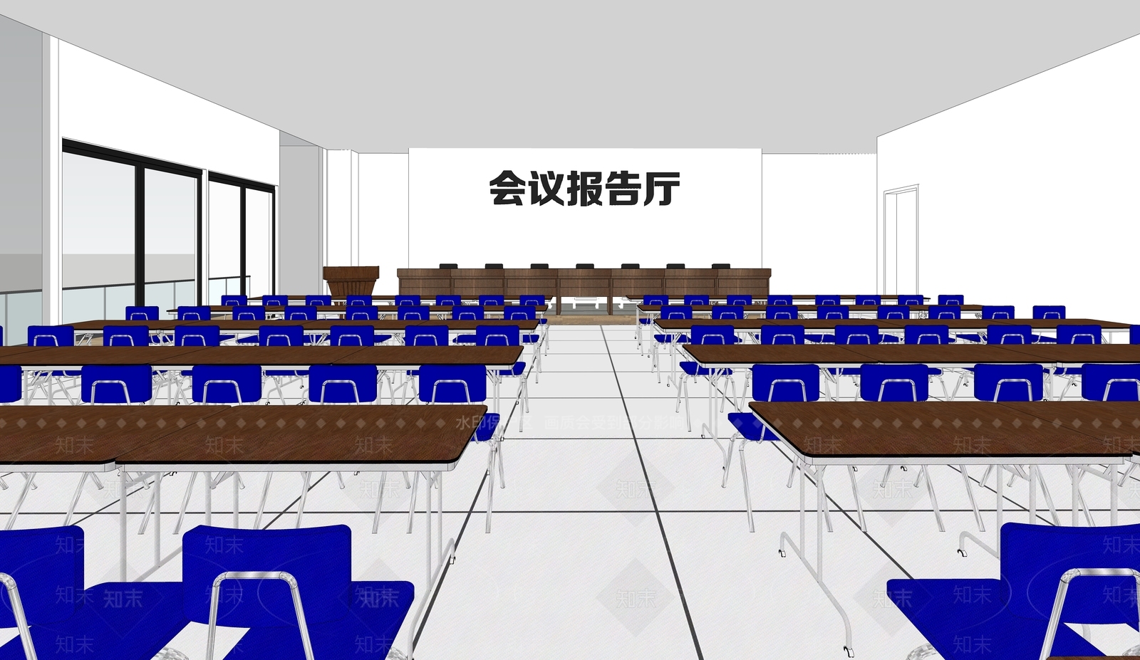现代报告厅SU模型下载【ID:1105587333】