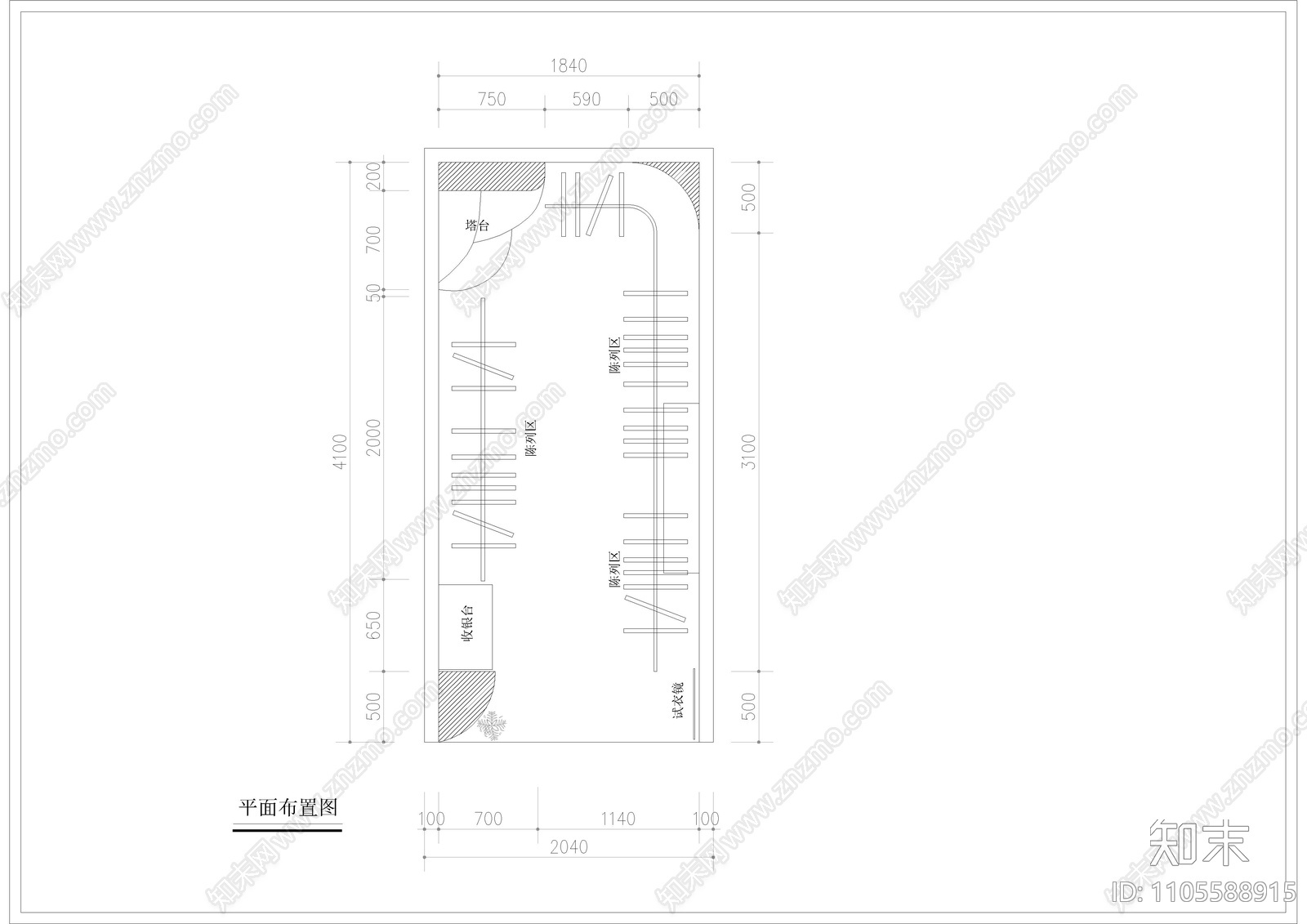 服装店cad施工图下载【ID:1105588915】