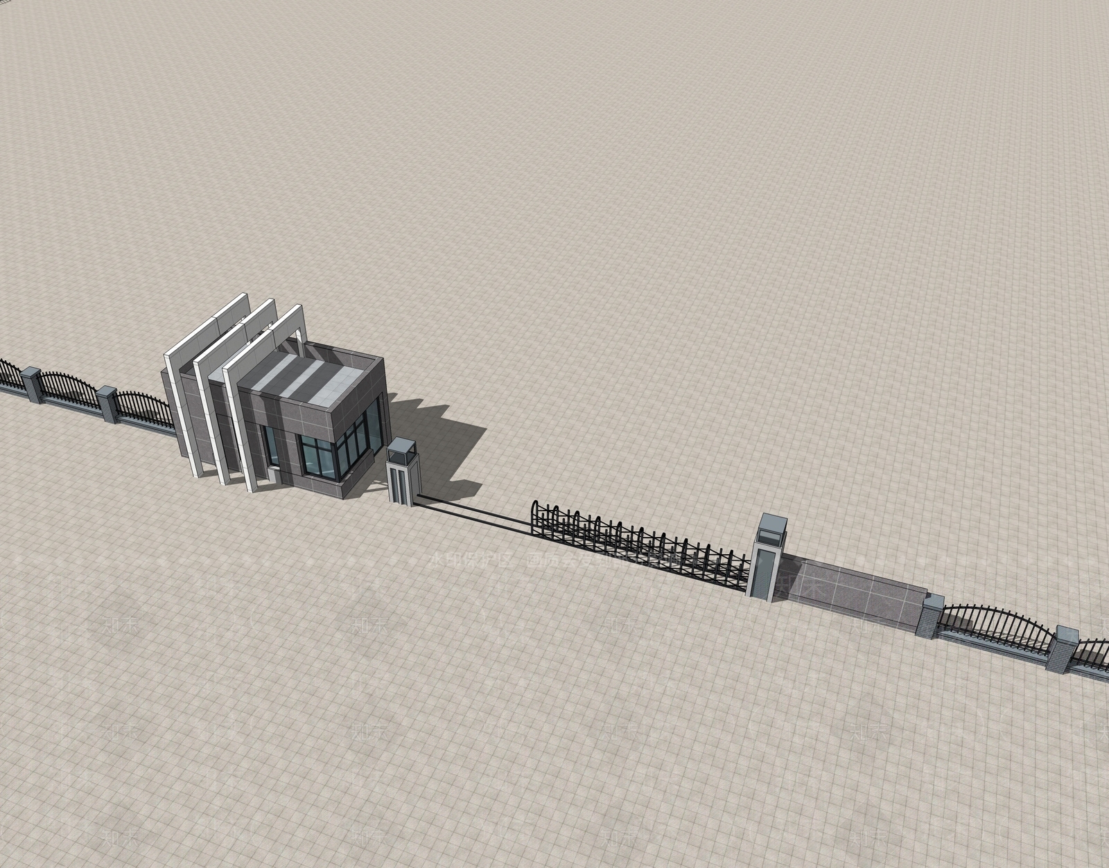 现代厂房大门SU模型下载【ID:1105590471】