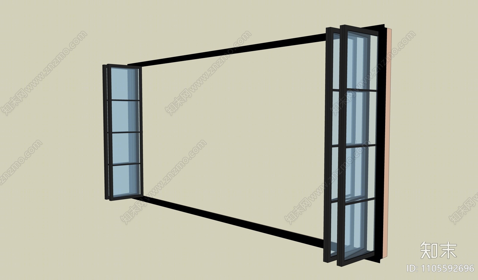 现代折叠门SU模型下载【ID:1105592696】