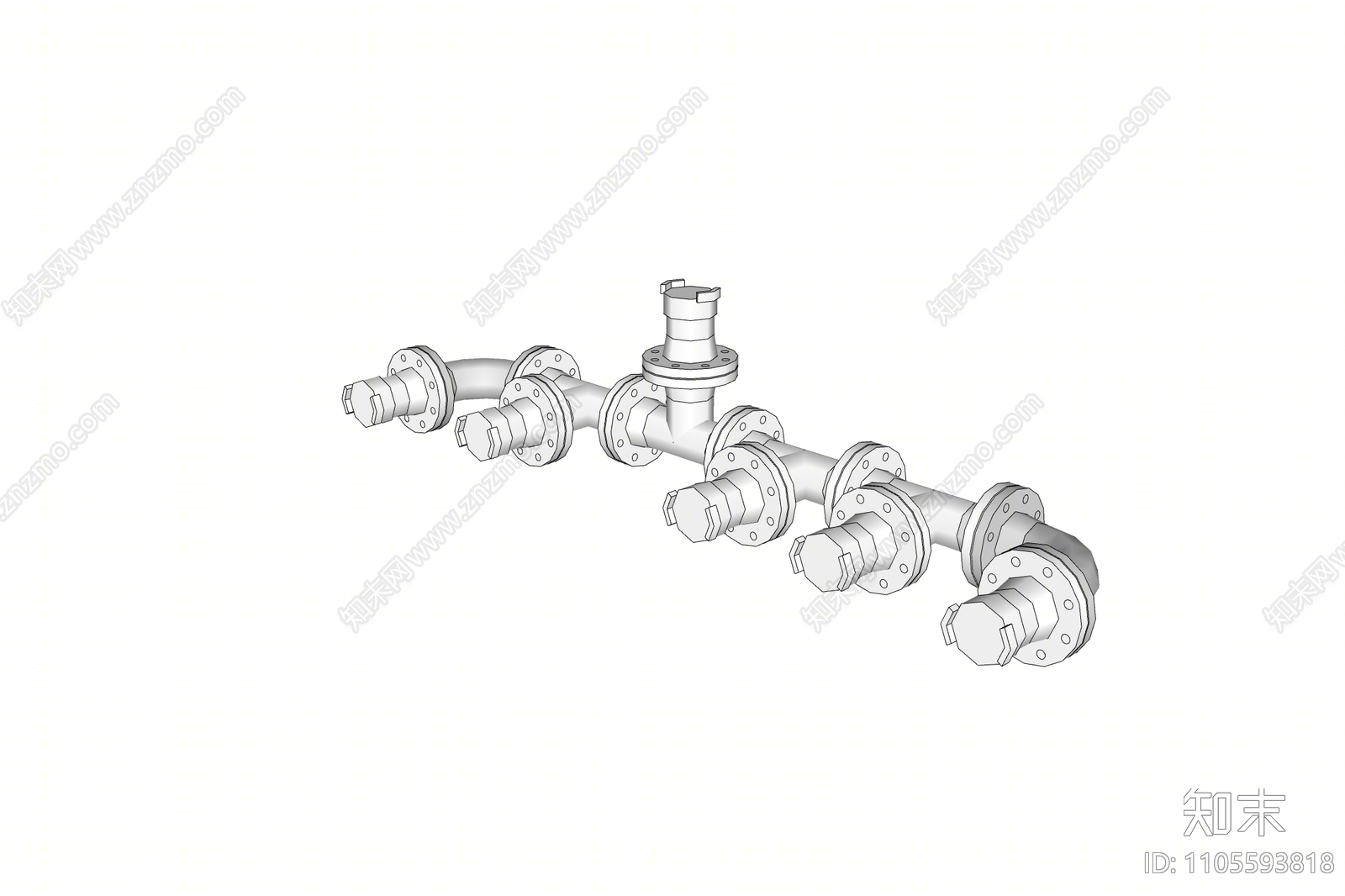 现代管道零件SU模型下载【ID:1105593818】