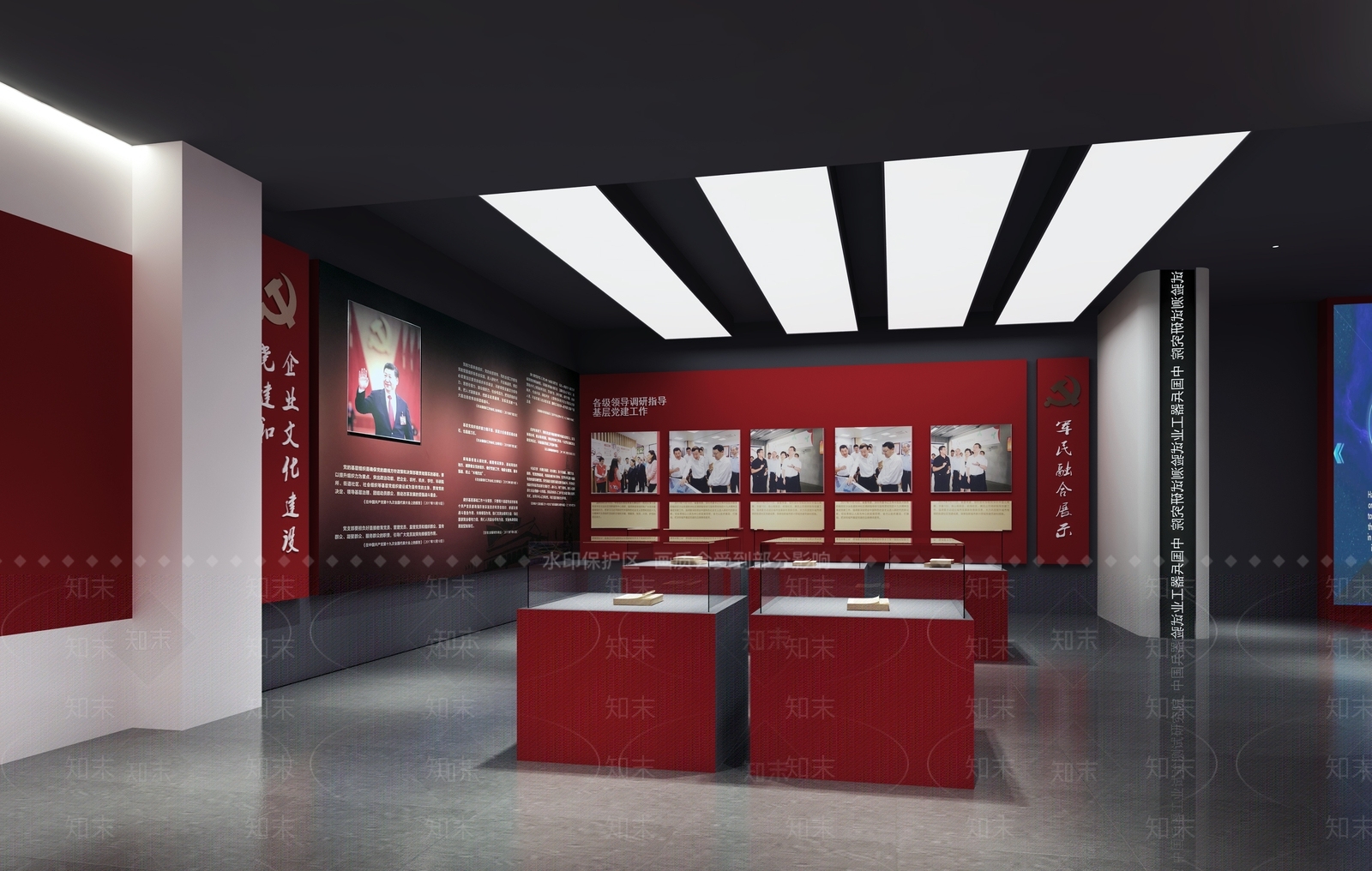 现代文教展厅SU模型下载【ID:1105603773】