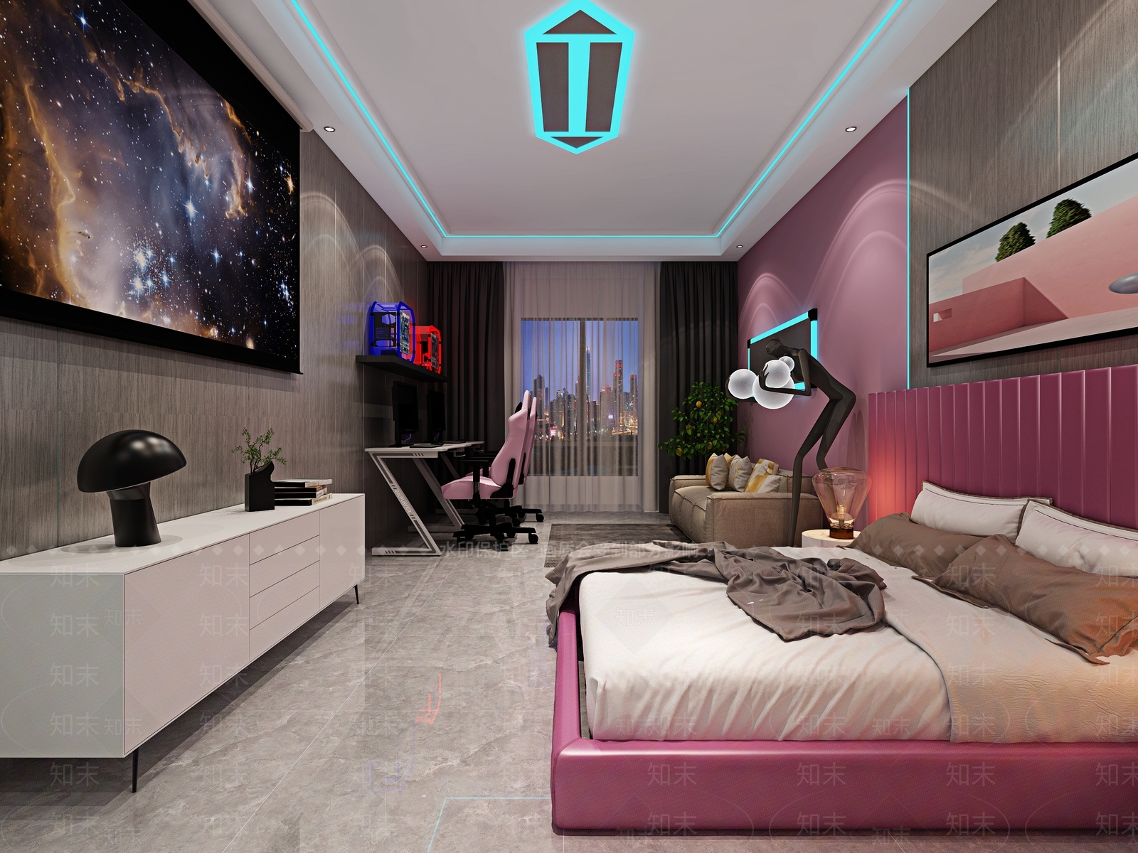 现代电竞房3D模型下载【ID:1105605236】