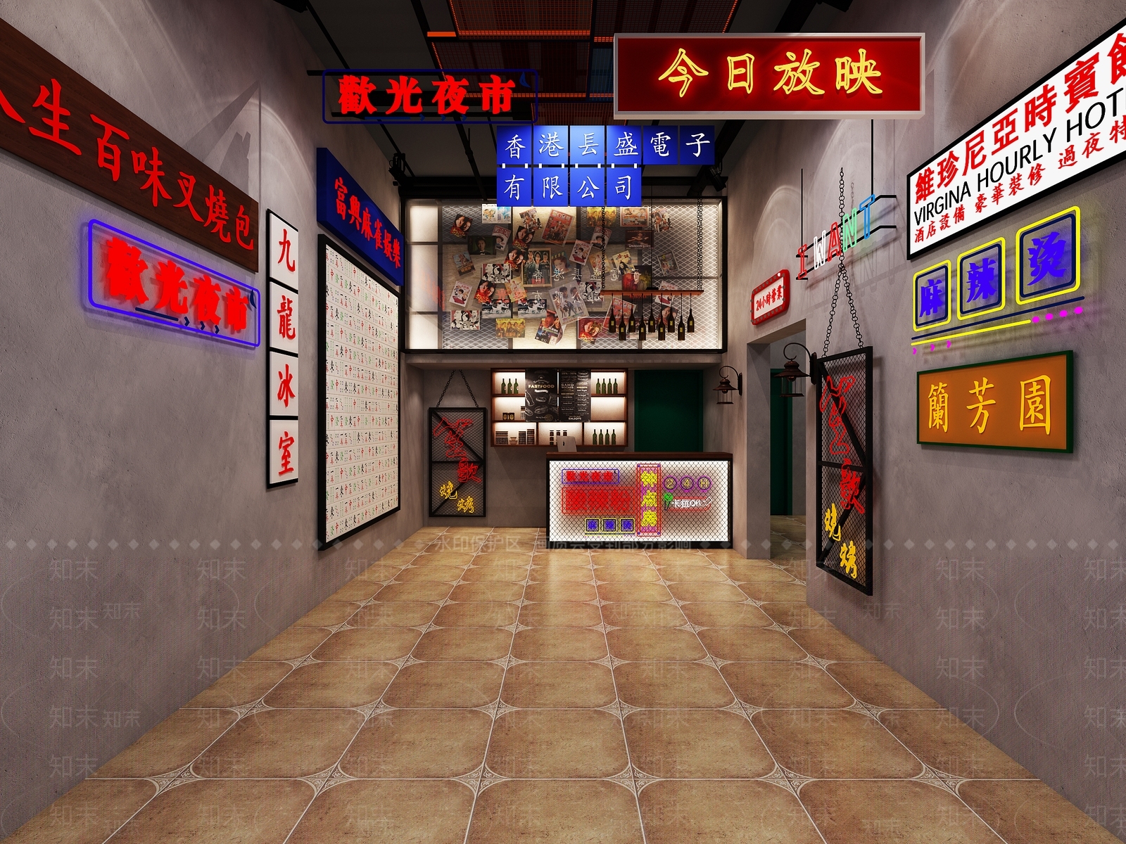 工业风烧烤店3D模型下载【ID:1105606090】