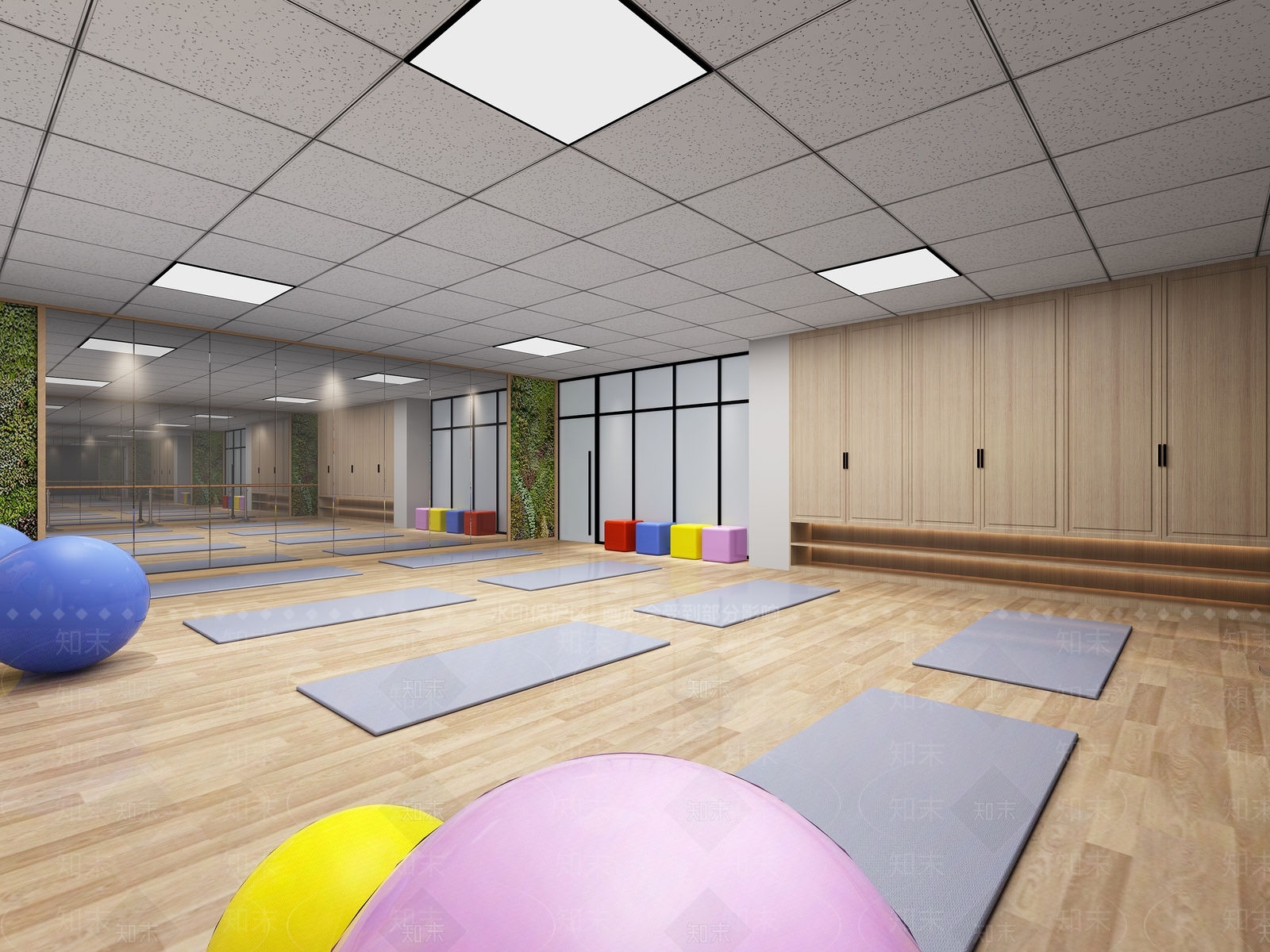 现代瑜伽室3D模型下载【ID:1105607701】