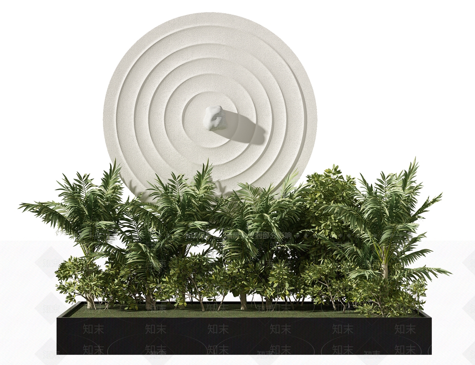 现代植物堆3D模型下载【ID:1105610261】