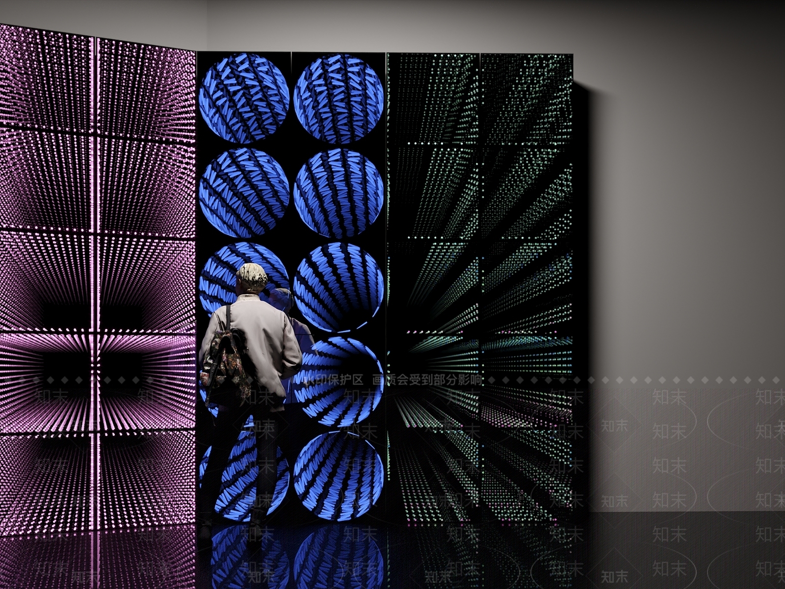 现代深渊灯背景墙3d模型下载