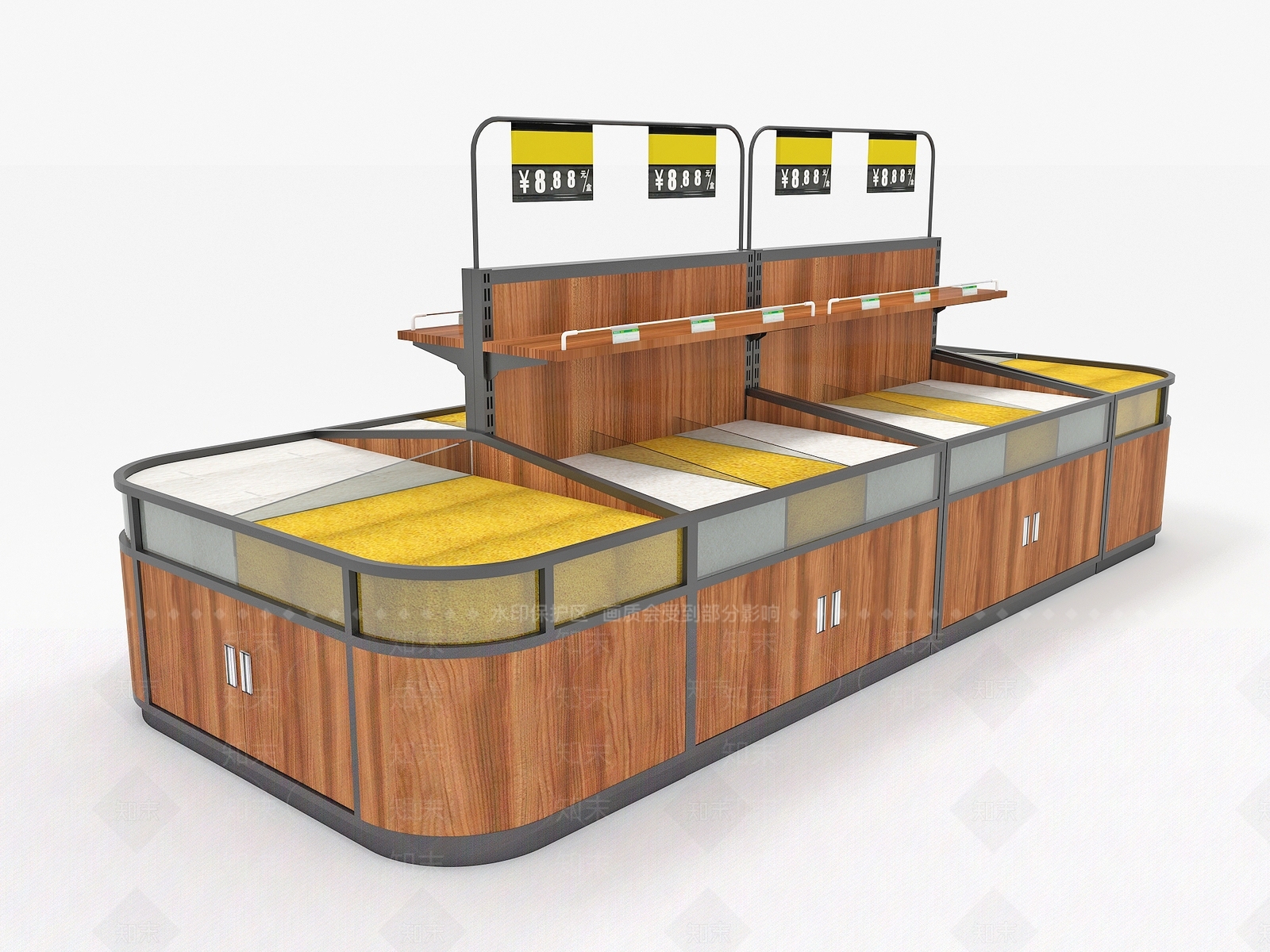 现代便利店粮食货架3D模型下载【ID:1105618427】